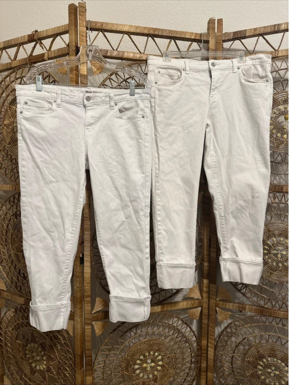 2 Pair Gap 1969 Real Straight Cuffed Cropped we In Optic White Size 12